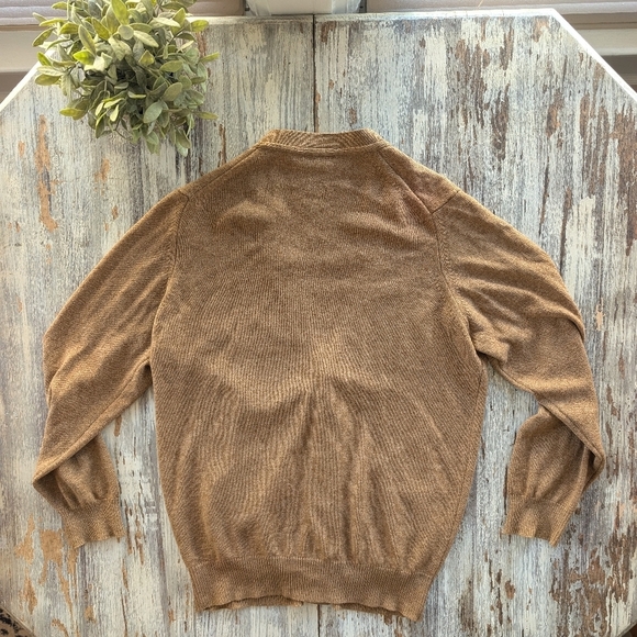 Howard Yount Lambswool Cardigan Camel Mens Medium - Picture 5 of 6